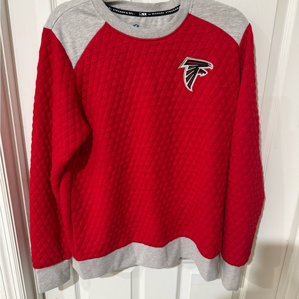 Red and Gray Crew Neck Sweater- Falcons